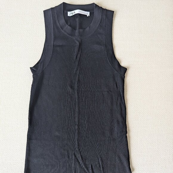 *2/$20* Zara Black Ribbed tank top, Size M - Picture 2 of 7